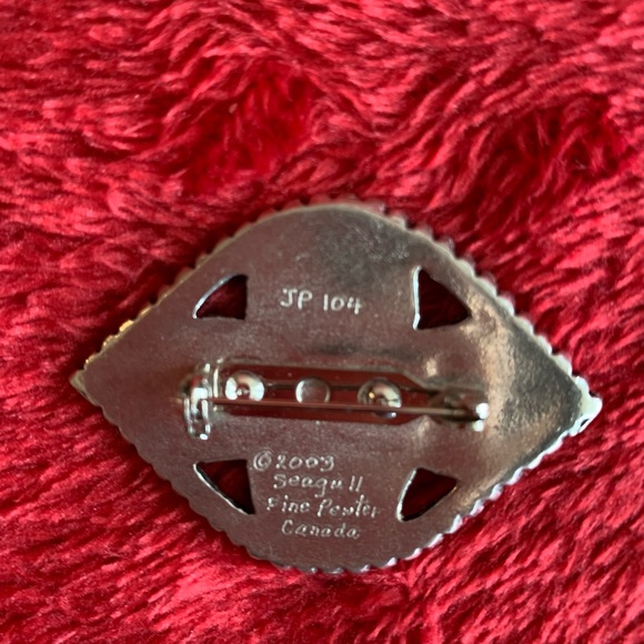 Seagull Pewter Brooch Signed - Picture 5 of 7